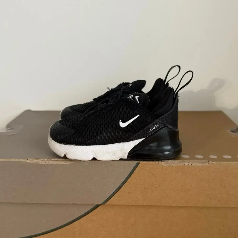 Nike Air Max 270 Black/White Toddler Sneakers- SZ 6 C